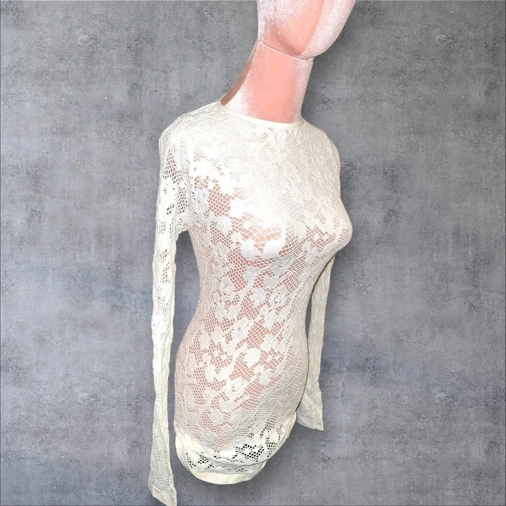 Free People white lace mini dress
